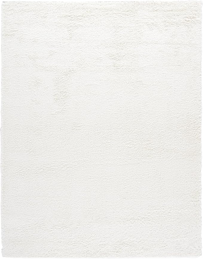 SAFAVIEH Area Rug 8x10 - August Shag Collection - Large - Ivory, Solid Pattern, Non-Shedding & Easy Cleaning, Plush Thick Pile, Ideal for Living Room, Bedroom, Dining Space (AUG200C)