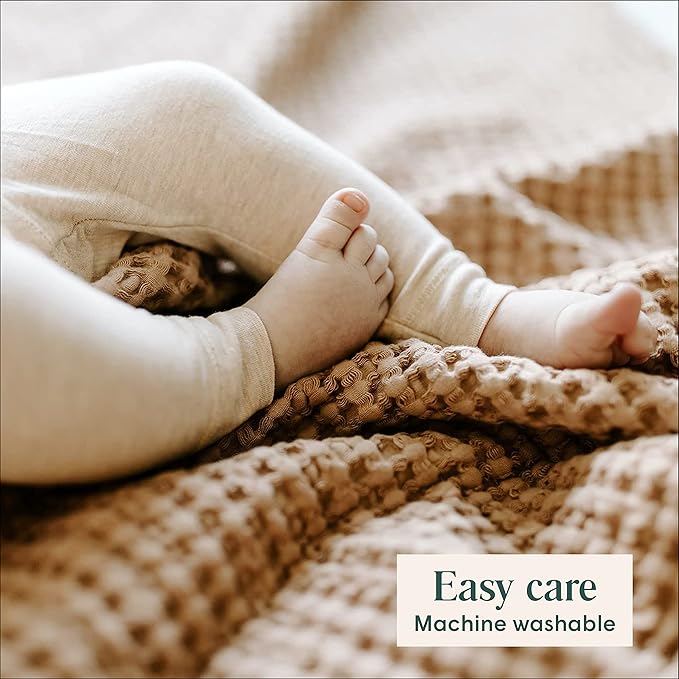 Simka Rose Waffle Baby Blanket Cotton Soft Breathable Swaddle Blanket for Nursery, Stroller & Crib Blanket -Receiving Blankets for Boys & Girls Gender Neutral Toddler Blanket