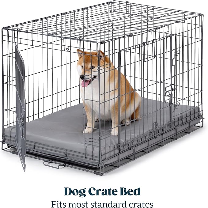 Cybarmour Chew Proof Dog Bed - Orthopedic Indestructible Dog Crate Pad - Outdoor Waterproof Kennel Mat for Aggressive Chewers - Small Breeds & Fits 24-Inch Crate - 23"x16", Limestone