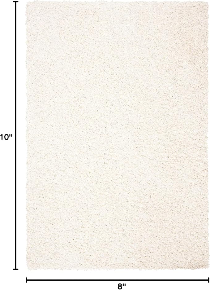 SAFAVIEH Area Rug 8x10 - August Shag Collection - Large - Ivory, Solid Pattern, Non-Shedding & Easy Cleaning, Plush Thick Pile, Ideal for Living Room, Bedroom, Dining Space (AUG200C)