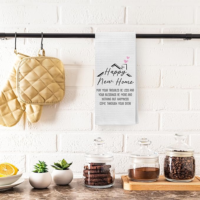 Friendship Gifts Kitchen Towels, I Wish You Lived Next Door Decorative Hand Towels for Bathroom Kitchen, Bestie Gifts for Women Dish Tea Towel Drying Cloth, 16x24 Inch