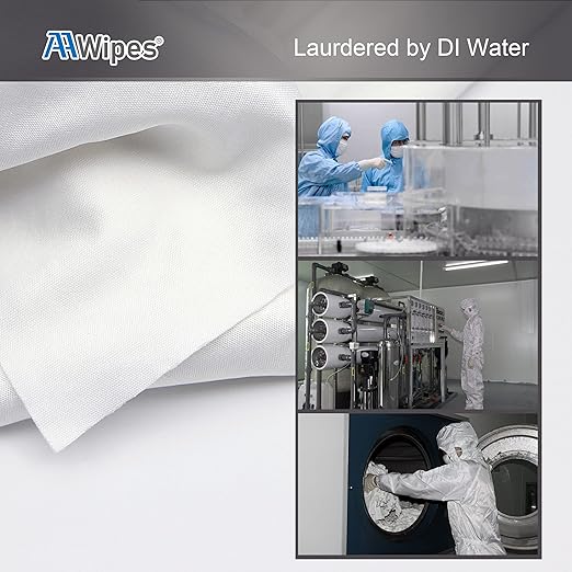 AAwipes Cleanroom Microfiber Wipes 4"x4" Knitted Superfine (400 Counts/Bag, 180gsm, Polyester-Polyamide, #MF18004) High-End Lint Free Cloths for Fiber Optics, Laser Sealed Edge, Class 100 Cloths
