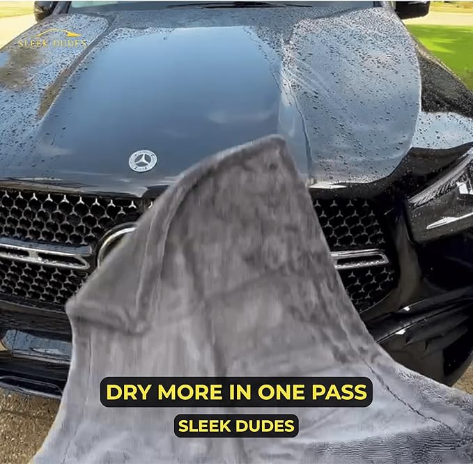 2000GSM Car Drying Towel – Sleek Max Dry 2K (20"x31") Ultra Plush Twist Loop Microfiber for Fast, Streak-Free Drying