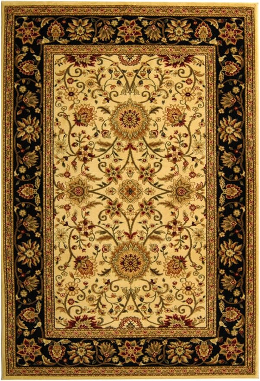SAFAVIEH Lyndhurst Collection Accent Rug - 3'3" x 5'3", Ivory & Black, Traditional Oriental Design, Non-Shedding & Easy Care, Ideal for High Traffic Areas in Entryway, Living Room, Bedroom (LNH212B)