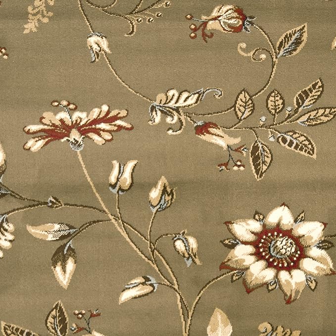 SAFAVIEH Lyndhurst Collection Accent Rug - 4' x 6', Green & Multi, Traditional Floral Design, Non-Shedding & Easy Care, Ideal for High Traffic Areas in Entryway, Living Room, Bedroom (LNH552-5291)