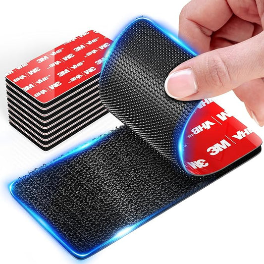 4 inch Large Wide Hook and Loop Strips with Super Adhesive Heavy Duty, Made of 3M, Heat Resistant Waterproof, Outdoor or Indoor Use, 8 Sets Black 4x2 Inch