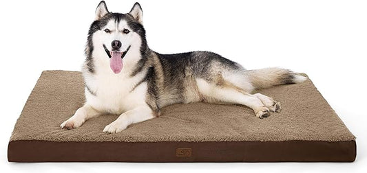 Bedsure Giant Dog Bed for Jumbo Dogs - 53" x 36" Flat Pet Beds with Removable Washable Cover, Orthopedic Egg Crate Foam Mat for Long-Bodied Pets Up to 120 lbs
