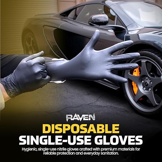 Safety 66517-01 Raven Powder-Free Exam Grade Nitrile - 6 mil 50 Gloves per box