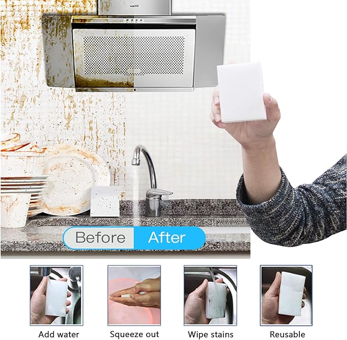 280pc Melamine Sponge, Magic Sponge Eraser, Melamine Foam Spongen in Bulk, Not Easily Fall Apart, No Chemicals