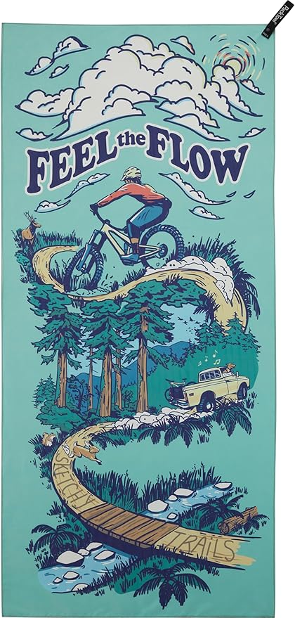 Personal Ultralight Microfiber Camping and Travel Towel, Flow Print, Body