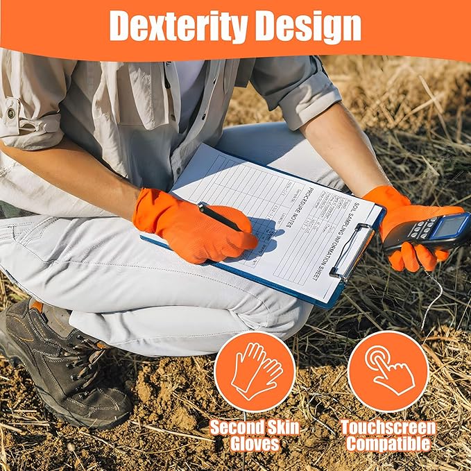 TREEGO 10 Mil Nitrile Gloves XL - Heavy Duty Orange Gloves with Double Diamond Grip, Disposable Mechanic Rubber Gloves, Latex Free Industrial Work Gloves for Garage & Automotive, 50 Count Extra Large