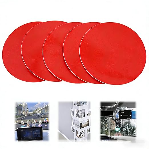 Round Double Sided Tape, Heavy Duty Mounting Tape, Sided Adhesive Tape, Removeable Foam Tape Strips for Automotive, Home, Office Decor (Round 1''-48pcs)