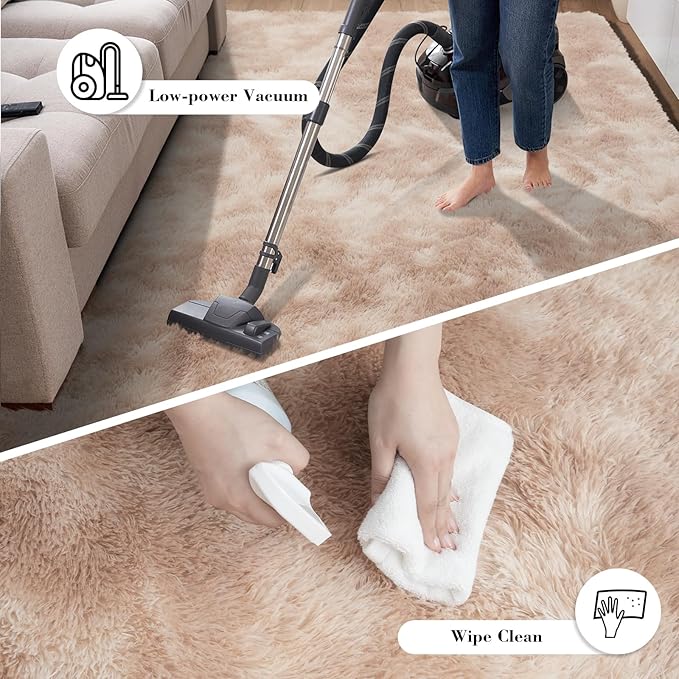 Fluffy Rug Shaggy Area Rug, Mottling Beige 2x4 Area Rugs for Bedroom, Small Bedside Rug, Soft Fluffy Shaggy Entryway Throw Rugs for Living Room Bedroom Kids Room Home Decor