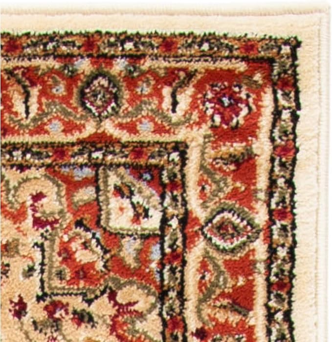SAFAVIEH Lyndhurst Collection Runner Rug - 2'3" x 8', Ivory & Rust, Traditional Oriental Design, Non-Shedding & Easy Care, Ideal for High Traffic Areas in Living Room, Bedroom (LNH330R)