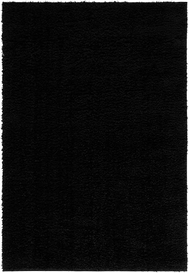 SAFAVIEH Lindsay Shag Collection Area Rug - 6' x 9', Black, Contemporary Design, 1.8-inch Thick, Ideal for The Living Room, Dining Room, Bedroom (LNS560Z-6)