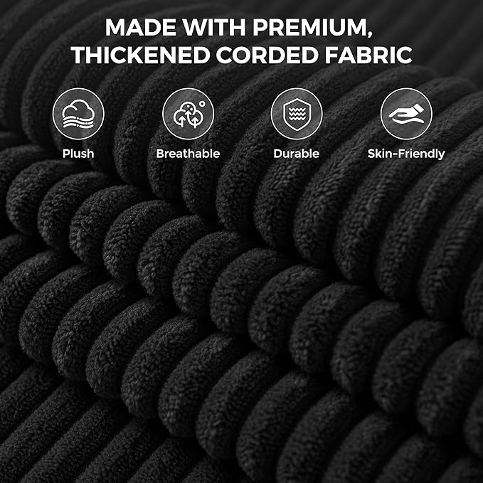 MAXYOYO Folding Sofa Couch, Convertible Floor Sleeper Couch with 3 Pillows, Tufted Floor Oversized Loveseat Couch Tufted Fold Out Chair Bed Comfy Sofa Lounge for Living Room Bedroom, Black