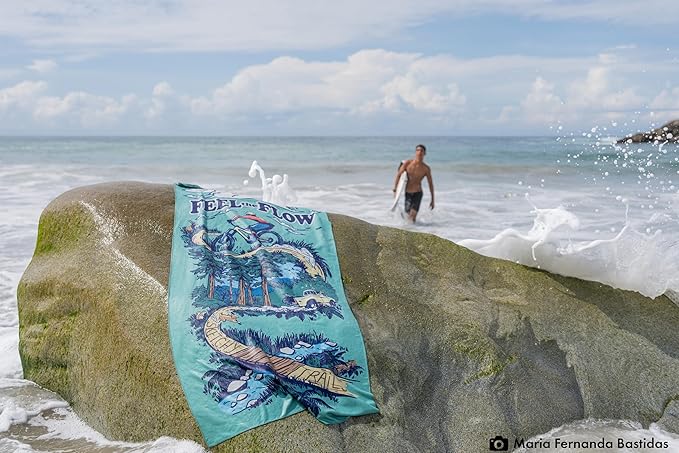 Personal Ultralight Microfiber Camping and Travel Towel, Flow Print, Body