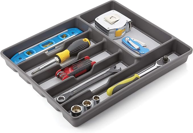 Copco Basics 6 Compartment Organizer, Charcoal Gray/Light Gray