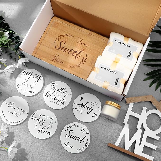 Housewarming Gift Baskets New Home Gift Ideas Set Household Essentials House Warming Gifts for Couples Women Men New Apartment Home Buyers Presents(Modern)