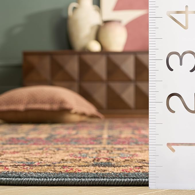 SAFAVIEH Mahal Collection Runner Rug - 2'2" x 12', Navy & Natural, Traditional Oriental Design, Non-Shedding & Easy Care, Ideal for High Traffic Areas in Living Room, Bedroom (MAH697E)