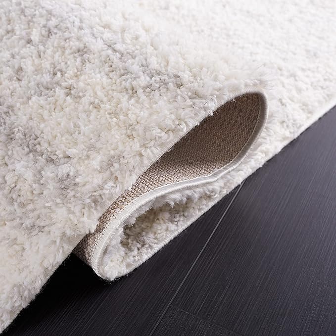 SAFAVIEH Berber Shag Collection Area Rug - 6' x 8', Ivory & Light Grey, Modern Design, Non-Shedding & Easy Care, 1.2-inch Thick, Ideal for The Living Room, Bedroom, Dining Room (BER563F-68)