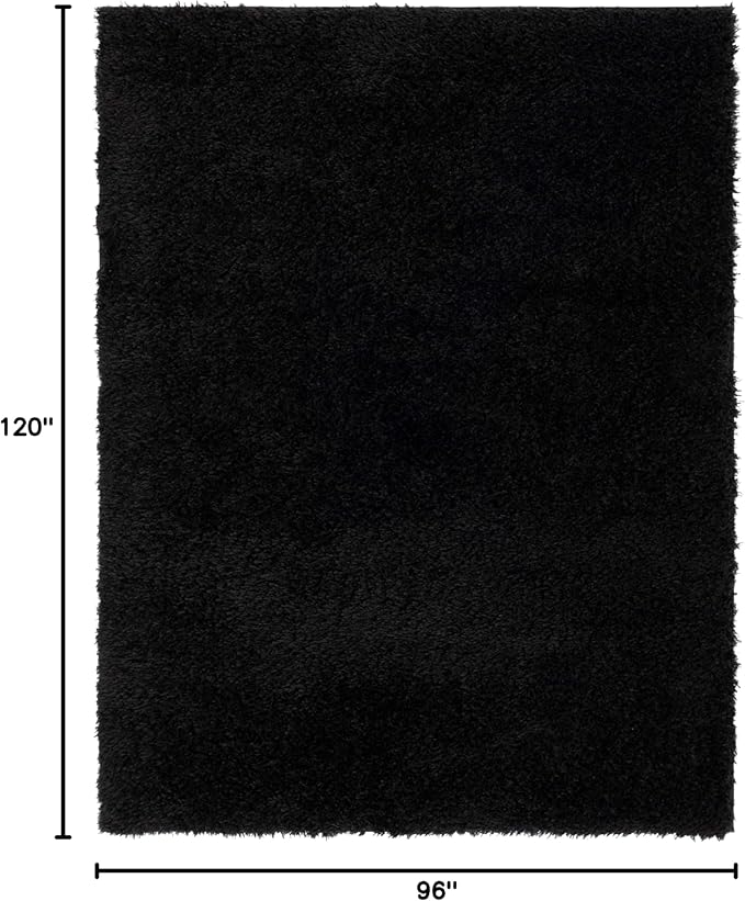 SAFAVIEH Area Rug 8x10 - Lindsay Shag Collection - Large - Black, Non-Shedding & Easy Cleaning, Ultra Plush Thick Pile, Ideal for Living Room, Bedroom, Dining Space (LNS560Z)