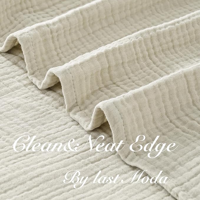 Muslin Blanket 100% Cotton Blanket Throw 66”x90”, Lightweight Breathable Summer Blanket Throw. Supersoft 4-Layer Gauze Throw Blanket for Sofa, Couch, Bed, All-Season Use, Oatmeal