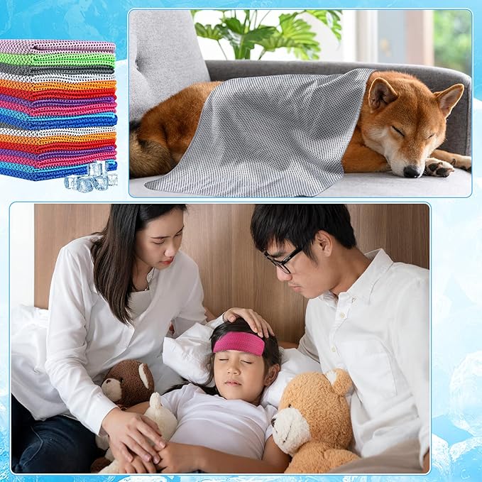 Maitys 800 Pcs Cooling Towel for Neck and Face, 32 x 12 Inch Microfiber Ice Towel for Hot Weather Chilly Breathable Sport Rags for Athletes Gym Yoga Running Camping Workout