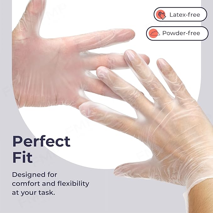 Fit Meal Prep 2000 Pack Disposable Latex Free Extra Large Vinyl Food Prep Gloves - Powder Free, Ideal for Kitchen, Bathroom, Household, Gardening