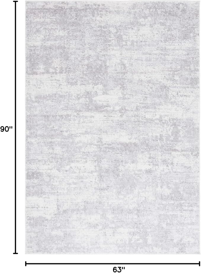 SAFAVIEH Amelia Collection Area Rug - 5'3" x 7'6", Ivory & Light Grey, Modern Abstract Design, Non-Shedding & Easy Care, Ideal for High Traffic Areas in Living Room, Bedroom, Dining (ALA700F-5)