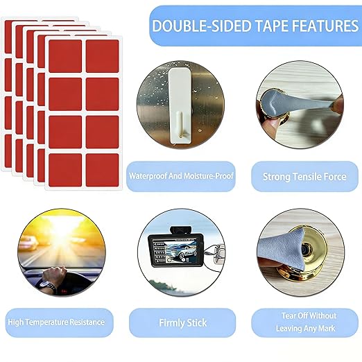 Double Sided Adhesive Pads, Heavy Duty Double Sided Tape 2" x 2" 40 Pcs, Sticky Pads Strong Adhesive for Crafts, Photos, Home & Office Use