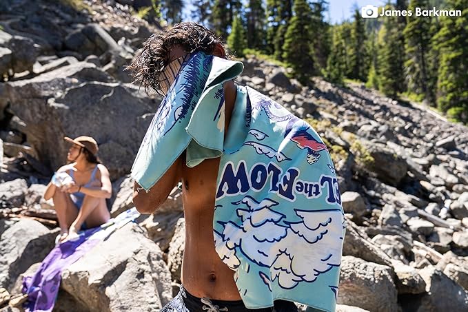 Personal Ultralight Microfiber Camping and Travel Towel, Flow Print, Body