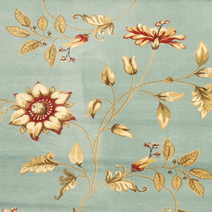 SAFAVIEH Lyndhurst Collection Area Rug - 5'3" x 7'6", Blue & Multi, Traditional Floral Design, Non-Shedding & Easy Care, Ideal for High Traffic Areas in Living Room, Bedroom (LNH552-6591)
