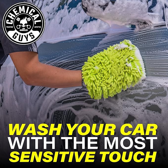 Chemical Guys Premium Microfiber Towels (16 Inch x 16 Inch) (Pack of 12) and Chenille Premium Scratch-Free Microfiber Wash Mitt (2 Pack)