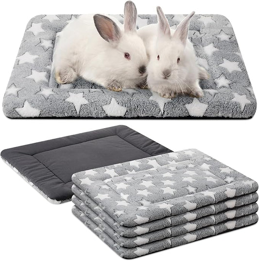VitalCozy 4 Pcs Winter Dog Crate Pads, Ultra Soft Warm Washable Dog Cat Bed Mat for Pet Crate Comfortable Replaceable Reversible Kennel Pad for Small, Medium, Large Dogs(18 x 14 x 1.6 Inch,Gray)