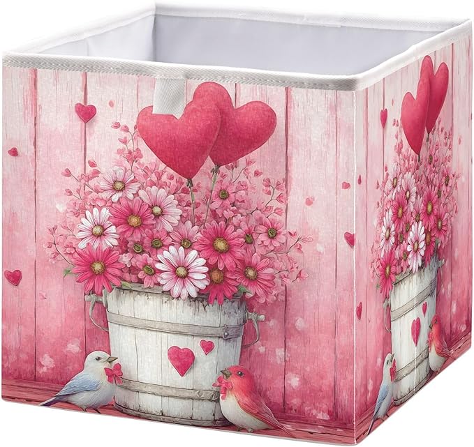 Bolaz Birds Flowers Balloons Closet Organizers Storage Cubes Storage Bins Shelf Baskets Containers for Home Room Office,Rectangle
