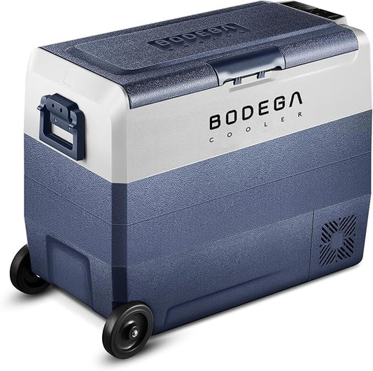BODEGACOOLER 12 Volt Car Refrigerator,53Quart RV Fridge APP Control, Portable Car Freezer, (50L) -4℉-68℉ RV Electric Compressor Cooler 12/24V DC and 100-240V AC for Outdoor,Camping,Travel,Road Trip