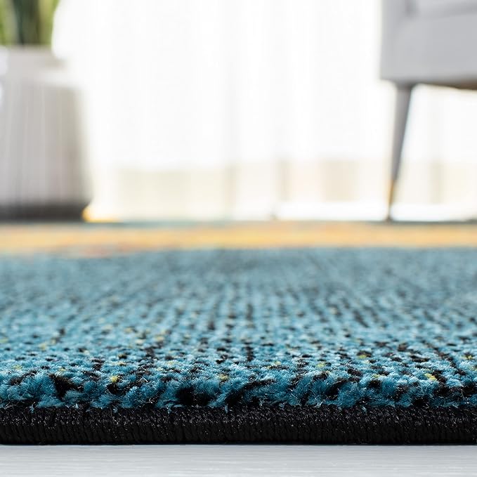 SAFAVIEH Galaxy Collection 4' x 6' Blue/Yellow GAL117L Modern Abstract Non-Shedding Living Room Dining Bedroom Accent Rug