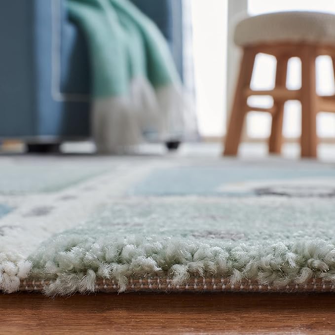SAFAVIEH Carousel Kids Collection Area Rug - 10' x 14', Grey & Light Blue, Non-Shedding & Easy Care, Ideal for High Traffic Areas for Boys & Girls in Playroom, Nursery, Bedroom (CRK193F)
