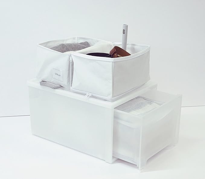 Towa Sangyo 85694 MSC 2-Way Storage Bag, Closet, For Clothes and Accessories, White, 16.1 x 7.1 x 2.0 inches (41 x 18 x 5 cm)