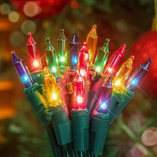 Hopolon Easter Mini String Lights, 2 Pack 13ft 50Count Incandescent Christmas Lights Connectable, Waterproof Fairy Lights for Garden Xmas Tree Wreath Party Spring Easter Decoration (Multicolor 2 pcs)