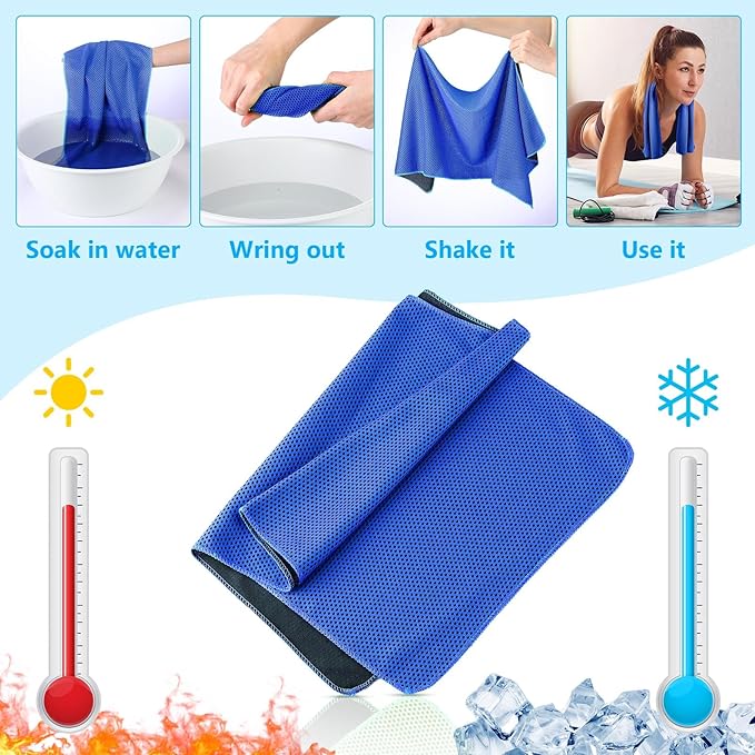 100 Pack Cooling Towels,40"x12" Ice Breathable Soft Chilly Sweat Rag Microfiber Workout Rags for Gym Cooling Towels for Neck and Face for Yoga Golf Sport Running (5 Colors)