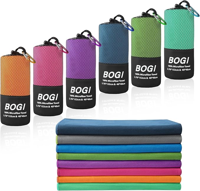 Microfiber Travel Sports Towel-Quick Dry Towel, Soft Lightweight Microfiber Camping Towel Absorbent Compact Travel Towel for Camping Gym Yoga Swimming Backpacking (L:60''x30''+16''x16''-Hpink)