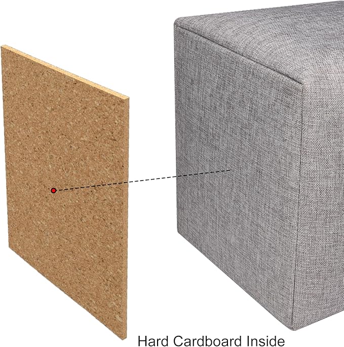 Univivi Foldable Storage Basket Fabric 13 inch Cube Storage Bins with Hard Bottom &Sturdy Handles Storage Cube for Shelf Closet Home (Grey , 4-Pack)