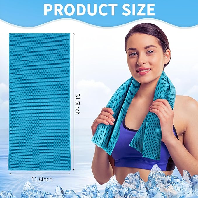 Cooling Towel Bulk - Neck & Face Cool Chilly Towels Microfiber Breathable Sport Sweat Rag for Gym, Yoga, Travel, Camping, Running, Outdoor