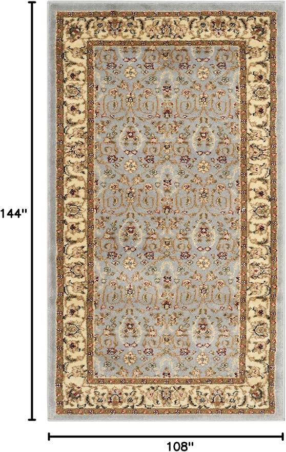 SAFAVIEH Lyndhurst Collection Area Rug - 9' x 12', Light Blue & Ivory, Traditional Oriental Design, Non-Shedding & Easy Care, Ideal for High Traffic Areas in Living Room, Bedroom (LNH312B)