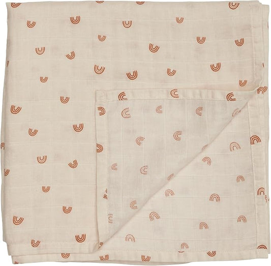 Baby Swaddle – Organic Cotton Muslin Baby Swaddles for Newborns 47” x 47” (Rainbows)