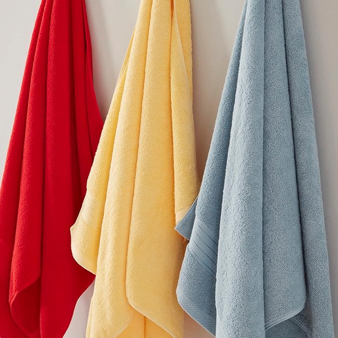 COZYART Light Blue Oversized Bath Sheet for Bathroom 35x70 Cotton Body Shower Towel Soft Absorbent Durable 650GSM Extra Large Towels for Daily Use
