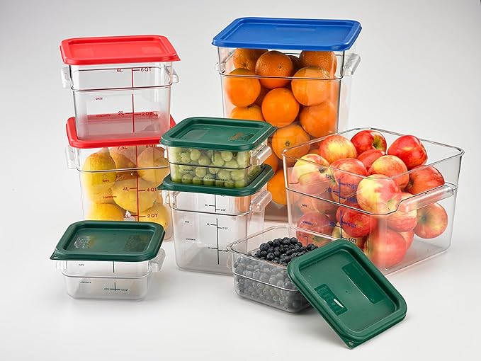 Carlisle FoodService Products Squares Square Food Storage Container with Stackable Design for Catering, Buffets, Restaurants, Polycarbonate (Pc), 22 Quarts, Clear