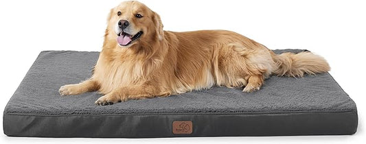 Bedsure XL Dog Beds Large Sized Dog -Comfy Flat Extra Large Pet Beds with Removable Washable Cover, Orthopedic Egg Crate Foam Mat, Suitable for Pet Up to 100 lbs